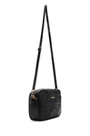 Women's Black Long Strap Quilted Crossbody Bag | Derimod Women's Black Long Strap Quilted Crossbody Bag | Derimod