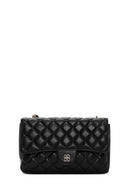 Women's Black Long Strap Quilted Crossbody Bag | Derimod Women's Black Long Strap Quilted Crossbody Bag | Derimod