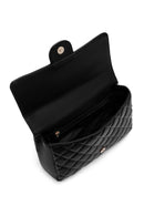 Women's Black Long Strap Quilted Crossbody Bag | Derimod Women's Black Long Strap Quilted Crossbody Bag | Derimod