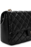 Women's Black Long Strap Quilted Crossbody Bag | Derimod Women's Black Long Strap Quilted Crossbody Bag | Derimod