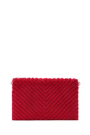 Women's Red Long Strap Plush Portfolio Bag | Derimod Women's Red Long Strap Plush Portfolio Bag | Derimod