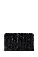 Kadın Siyah Peluş Portföy Çanta | Derimod Kadın Siyah Peluş Portföy Çanta | Derimod
