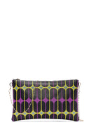 Women's Black Purple Printed Portfolio Bag | Derimod Women's Black Purple Printed Portfolio Bag | Derimod