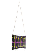 Women's Black Purple Printed Portfolio Bag | Derimod Women's Black Purple Printed Portfolio Bag | Derimod