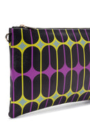 Women's Black Purple Printed Portfolio Bag | Derimod Women's Black Purple Printed Portfolio Bag | Derimod