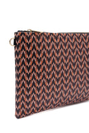 Women's Black Orange Printed Portfolio Bag | Derimod Women's Black Orange Printed Portfolio Bag | Derimod