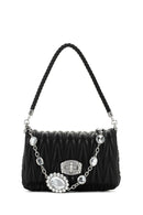 Kadın Siyah Uzun Askılı Kapitone Omuz Çantası | Derimod Kadın Siyah Uzun Askılı Kapitone Omuz Çantası | Derimod