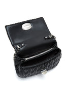 Kadın Siyah Uzun Askılı Kapitone Omuz Çantası | Derimod Kadın Siyah Uzun Askılı Kapitone Omuz Çantası | Derimod