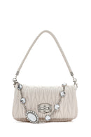 Kadın Krem Uzun Askılı Kapitone Omuz Çantası | Derimod Kadın Krem Uzun Askılı Kapitone Omuz Çantası | Derimod