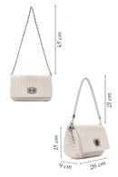 Kadın Krem Uzun Askılı Kapitone Omuz Çantası | Derimod Kadın Krem Uzun Askılı Kapitone Omuz Çantası | Derimod