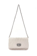 Kadın Krem Uzun Askılı Kapitone Omuz Çantası | Derimod Kadın Krem Uzun Askılı Kapitone Omuz Çantası | Derimod