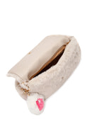 Women's Beige Long Strap Plush Shoulder Bag | Derimod Women's Beige Long Strap Plush Shoulder Bag | Derimod