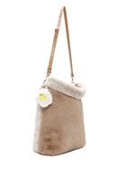 Kadın Bej Uzun Askılı Peluş Omuz Çantası | Derimod Kadın Bej Uzun Askılı Peluş Omuz Çantası | Derimod
