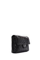 Kadın Siyah Örgü Desenli Uzun Askılı Omuz Çantası | Derimod Kadın Siyah Örgü Desenli Uzun Askılı Omuz Çantası | Derimod