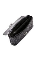 Kadın Siyah Örgü Desenli Uzun Askılı Omuz Çantası | Derimod Kadın Siyah Örgü Desenli Uzun Askılı Omuz Çantası | Derimod