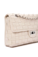 Kadın Bej Örgü Desenli Uzun Askılı Omuz Çantası | Derimod Kadın Bej Örgü Desenli Uzun Askılı Omuz Çantası | Derimod