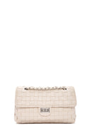 Women's Beige Knitted Patterned Long Strap Shoulder Bag | Derimod Women's Beige Knitted Patterned Long Strap Shoulder Bag | Derimod