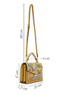 Kadın Sarı Uzun askılı Baskılı El Çantası | Derimod Kadın Sarı Uzun askılı Baskılı El Çantası | Derimod