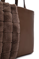 Women's Brown Long Strap Plush Handbag | Derimod Women's Brown Long Strap Plush Handbag | Derimod