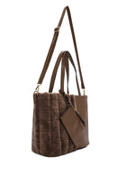Women's Brown Long Strap Plush Handbag | Derimod Women's Brown Long Strap Plush Handbag | Derimod