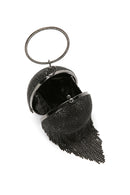 Women's Black Long Strap Chain Detailed Stone Handbag | Derimod Women's Black Long Strap Chain Detailed Stone Handbag | Derimod