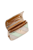 Women's Green Metallic Long Chain Strap Crossbody Bag | Derimod Women's Green Metallic Long Chain Strap Crossbody Bag | Derimod