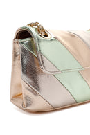 Women's Green Metallic Long Chain Strap Crossbody Bag | Derimod Women's Green Metallic Long Chain Strap Crossbody Bag | Derimod