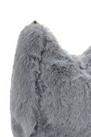 Kadın Gri Uzun Zincir Askılı Peluş Kol Çantası | Derimod Kadın Gri Uzun Zincir Askılı Peluş Kol Çantası | Derimod
