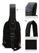 D-Pack Men Black Technological Crossbody Bag | Derimod D-Pack Men Black Technological Crossbody Bag | Derimod
