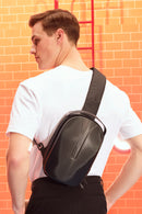 D-Pack Men's Black Technological Hardcase Long Strap Shoulder Bag | Derimod D-Pack Men's Black Technological Hardcase Long Strap Shoulder Bag | Derimod