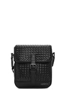 Men's Black Braided Messenger Bag | Derimod Men's Black Braided Messenger Bag | Derimod