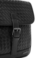 Men's Black Braided Messenger Bag | Derimod Men's Black Braided Messenger Bag | Derimod