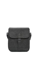 Men's Gray Woven Messenger Bag | Derimod Men's Gray Woven Messenger Bag | Derimod