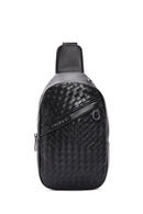 Men's Black Knitted Crossbody Bag | Derimod Men's Black Knitted Crossbody Bag | Derimod