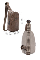 Men's Brown Knitted Crossbody Bag | Derimod Men's Brown Knitted Crossbody Bag | Derimod