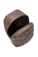 Men's Brown Knitted Crossbody Bag | Derimod Men's Brown Knitted Crossbody Bag | Derimod