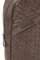 Men's Brown Knitted Crossbody Bag | Derimod Men's Brown Knitted Crossbody Bag | Derimod