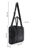 Men's Black Knitted Patterned Briefcase | Derimod Men's Black Knitted Patterned Briefcase | Derimod