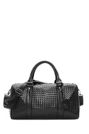 Erkek Siyah Örgü Seyahat Çantası | Derimod Erkek Siyah Örgü Seyahat Çantası | Derimod