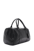 Erkek Siyah Örgü Seyahat Çantası | Derimod Erkek Siyah Örgü Seyahat Çantası | Derimod