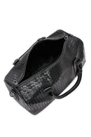 Erkek Siyah Örgü Seyahat Çantası | Derimod Erkek Siyah Örgü Seyahat Çantası | Derimod