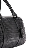 Erkek Siyah Örgü Seyahat Çantası | Derimod Erkek Siyah Örgü Seyahat Çantası | Derimod