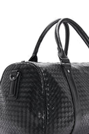 Erkek Siyah Örgü Seyahat Çantası | Derimod Erkek Siyah Örgü Seyahat Çantası | Derimod