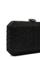 Women's Black Long Strap Stone Clutch Bag | Derimod Women's Black Long Strap Stone Clutch Bag | Derimod