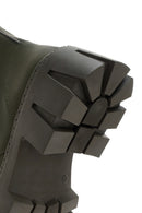Women's Khaki Thick Soled Zippered Leather Boots | Derimod Women's Khaki Thick Soled Zippered Leather Boots | Derimod