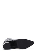 Women's Black Leather Zippered Heeled Boots | Derimod Women's Black Leather Zippered Heeled Boots | Derimod
