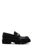 Kadın Siyah Deri Kalın Tabanlı Rugan Casual Loafer | Derimod Kadın Siyah Deri Kalın Tabanlı Rugan Casual Loafer | Derimod