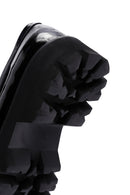 Women's Black Leather Thick Soled Patent Leather Casual Loafer | Derimod Women's Black Leather Thick Soled Patent Leather Casual Loafer | Derimod