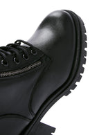 Women's Black Leather Platform Heeled Boots | Derimod Women's Black Leather Platform Heeled Boots | Derimod