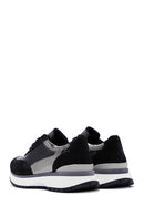 Kadın Siyah Deri Süet Detaylı Sneaker | Derimod Kadın Siyah Deri Süet Detaylı Sneaker | Derimod